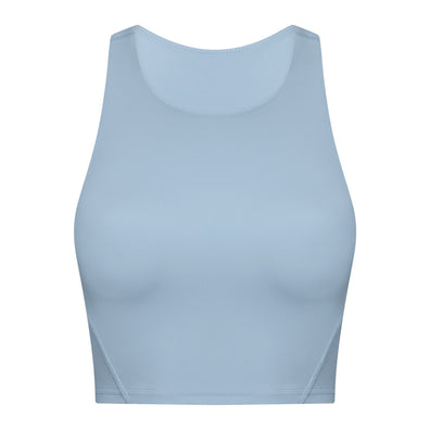 LuLu Logo Women FLAME Crop Tank Top Bra High Neck Sport Top with Built in Bra